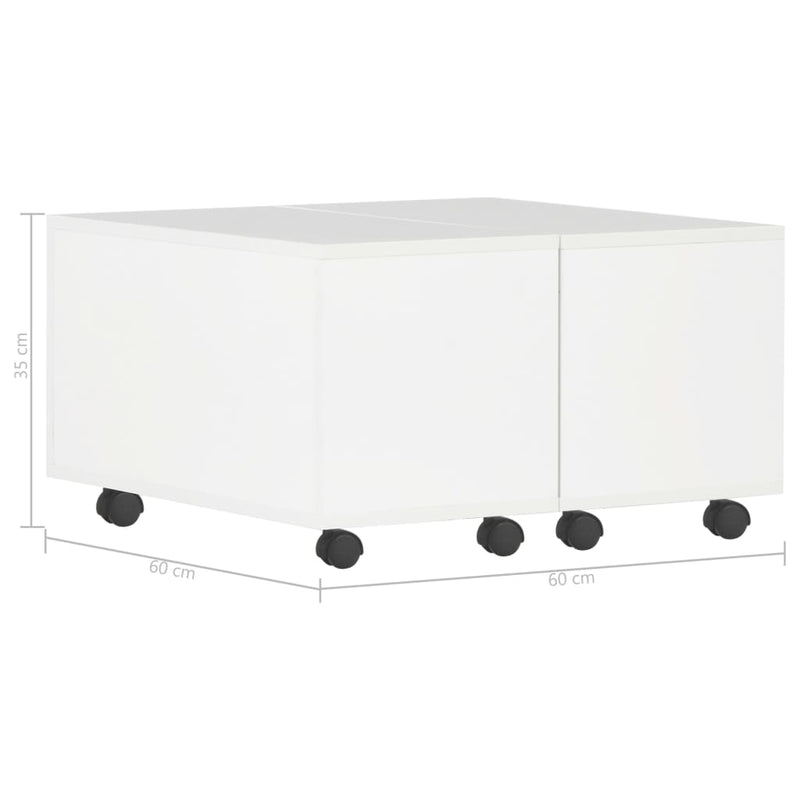 Coffee Table High Gloss White 60x60x35 cm Engineered Wood Payday Deals
