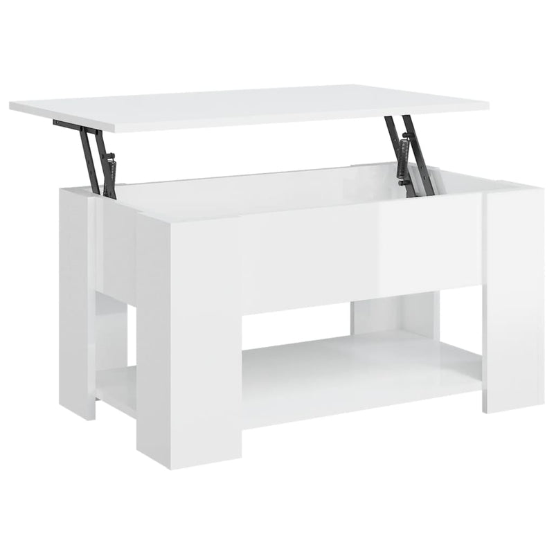 Coffee Table High Gloss White 79x49x41 cm Engineered Wood Payday Deals