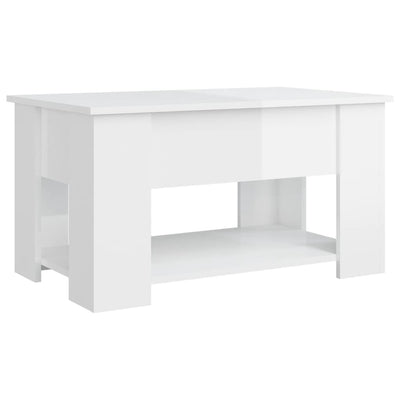 Coffee Table High Gloss White 79x49x41 cm Engineered Wood Payday Deals