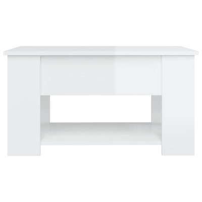 Coffee Table High Gloss White 79x49x41 cm Engineered Wood Payday Deals