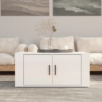 Coffee Table High Gloss White 80x50x36 cm Engineered Wood