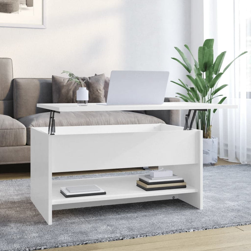 Coffee Table High Gloss White 80x50x40 cm Engineered Wood Payday Deals