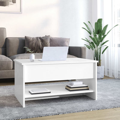 Coffee Table High Gloss White 80x50x40 cm Engineered Wood Payday Deals