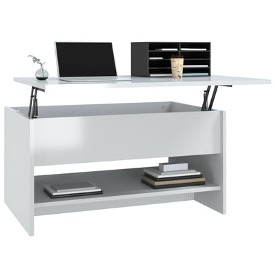 Coffee Table High Gloss White 80x50x40 cm Engineered Wood Payday Deals