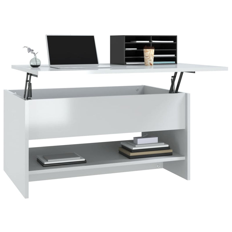Coffee Table High Gloss White 80x50x40 cm Engineered Wood Payday Deals