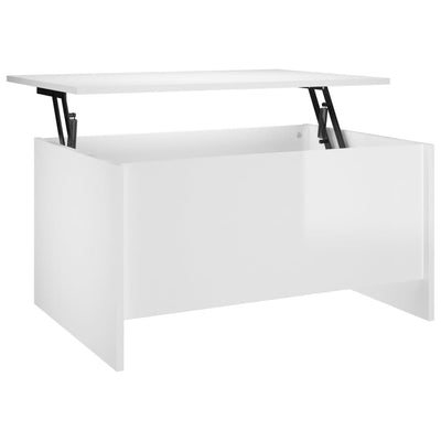 Coffee Table High Gloss White 80x55.5x41.5 cm Engineered Wood Payday Deals