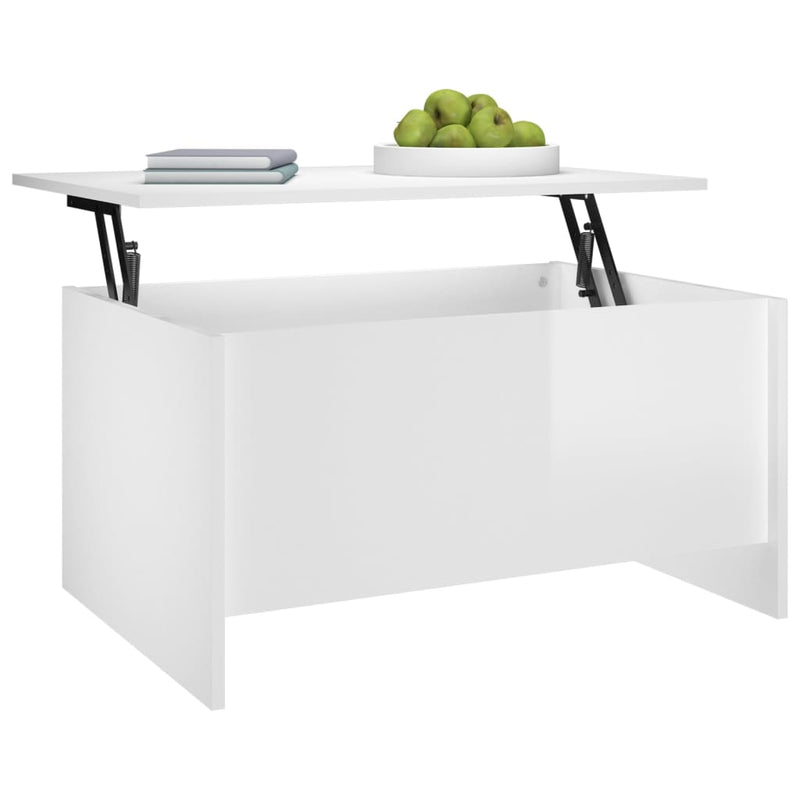 Coffee Table High Gloss White 80x55.5x41.5 cm Engineered Wood Payday Deals