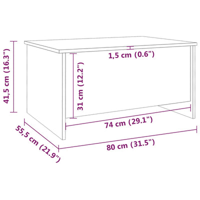 Coffee Table High Gloss White 80x55.5x41.5 cm Engineered Wood Payday Deals