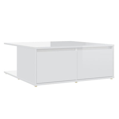 Coffee Table High Gloss White 80x80x31 cm Engineered Wood Payday Deals