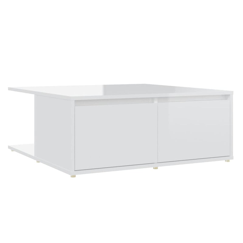 Coffee Table High Gloss White 80x80x31 cm Engineered Wood Payday Deals