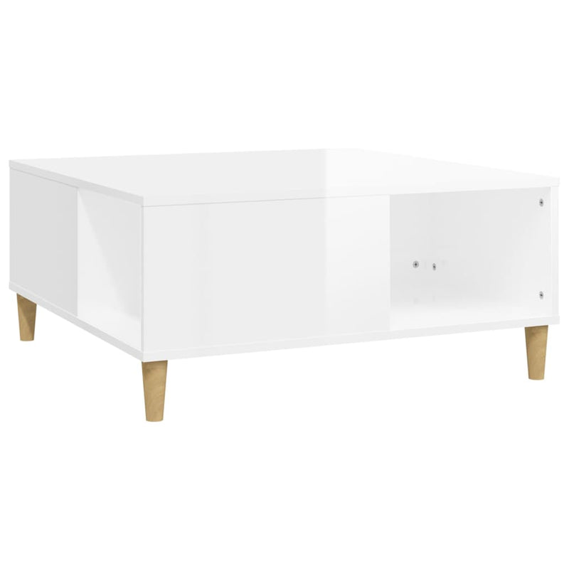 Coffee Table High Gloss White 80x80x36.5 cm Engineered Wood Payday Deals