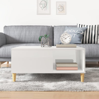 Coffee Table High Gloss White 80x80x36.5 cm Engineered Wood Payday Deals