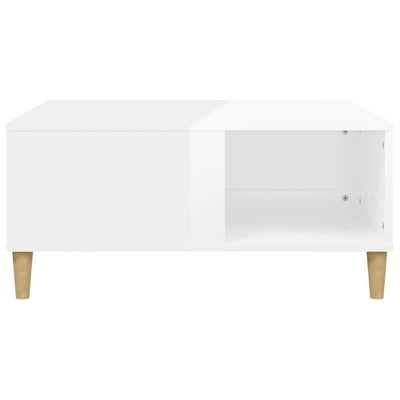 Coffee Table High Gloss White 80x80x36.5 cm Engineered Wood Payday Deals