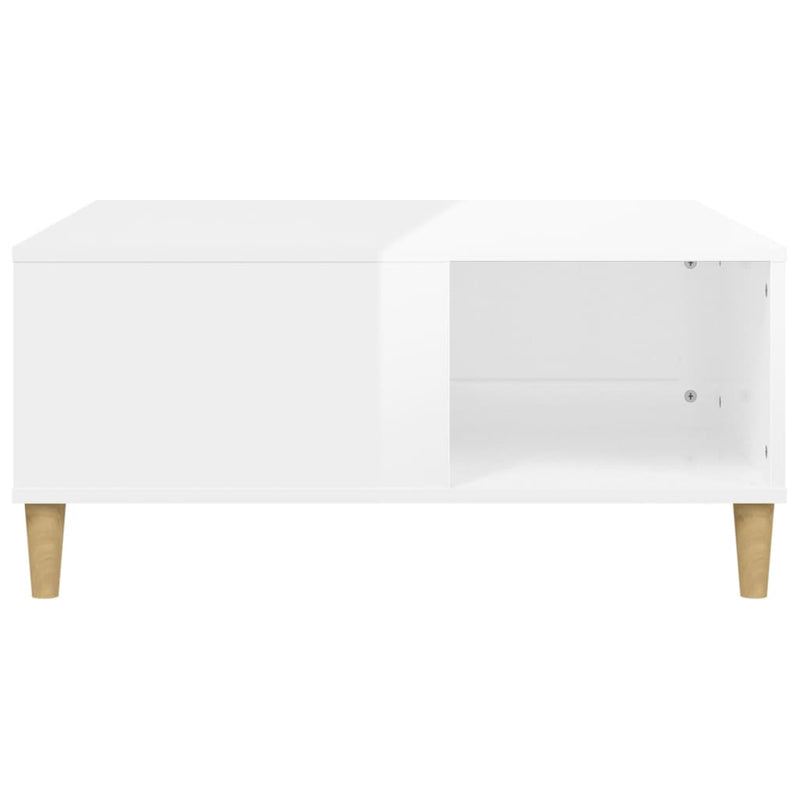 Coffee Table High Gloss White 80x80x36.5 cm Engineered Wood Payday Deals