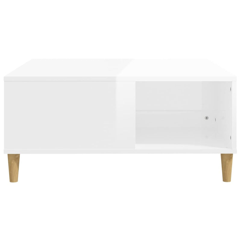 Coffee Table High Gloss White 80x80x36.5 cm Engineered Wood Payday Deals
