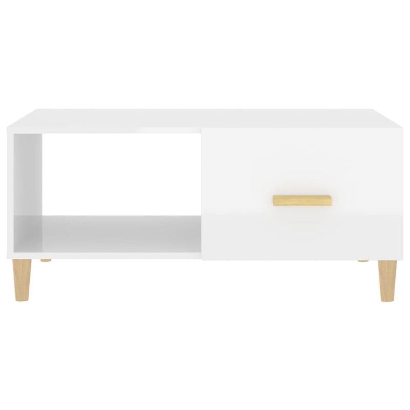 Coffee Table High Gloss White 89.5x50x40 cm Engineered Wood Payday Deals