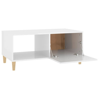 Coffee Table High Gloss White 89.5x50x40 cm Engineered Wood Payday Deals