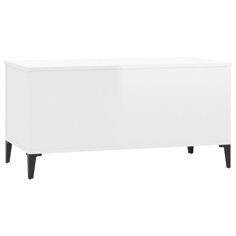 Coffee Table High Gloss White 90x44.5x45 cm Engineered Wood Payday Deals