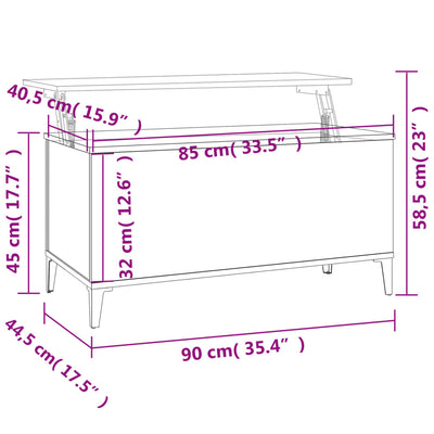 Coffee Table High Gloss White 90x44.5x45 cm Engineered Wood Payday Deals
