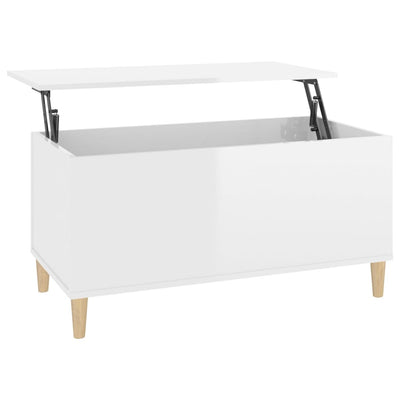 Coffee Table High Gloss White 90x44.5x45 cm Engineered Wood Payday Deals