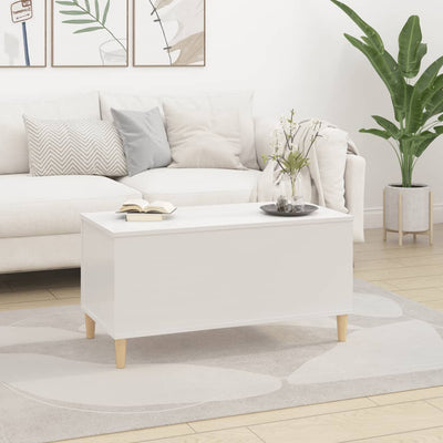 Coffee Table High Gloss White 90x44.5x45 cm Engineered Wood Payday Deals