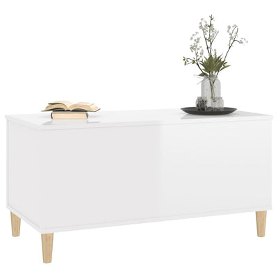 Coffee Table High Gloss White 90x44.5x45 cm Engineered Wood Payday Deals