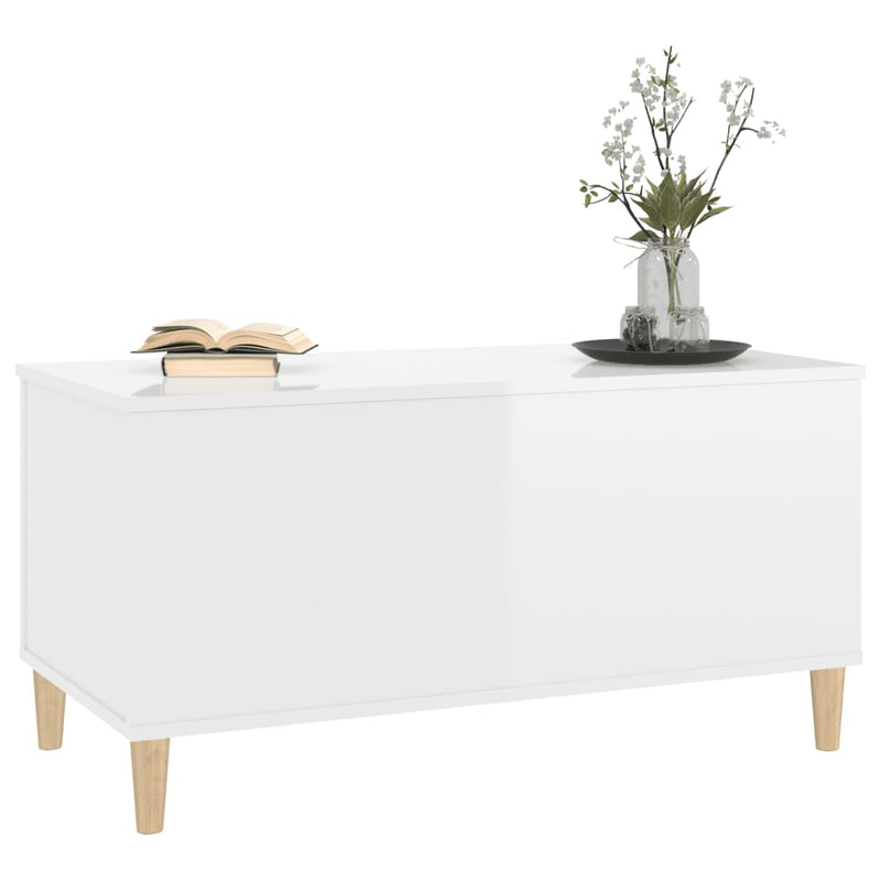 Coffee Table High Gloss White 90x44.5x45 cm Engineered Wood Payday Deals