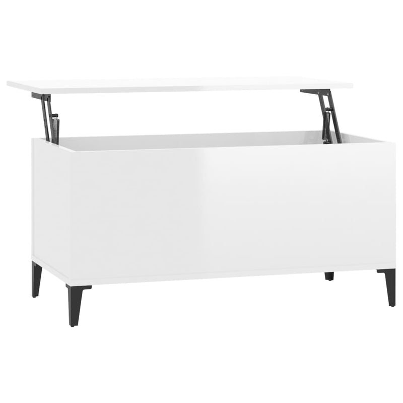 Coffee Table High Gloss White 90x44.5x45 cm Engineered Wood Payday Deals