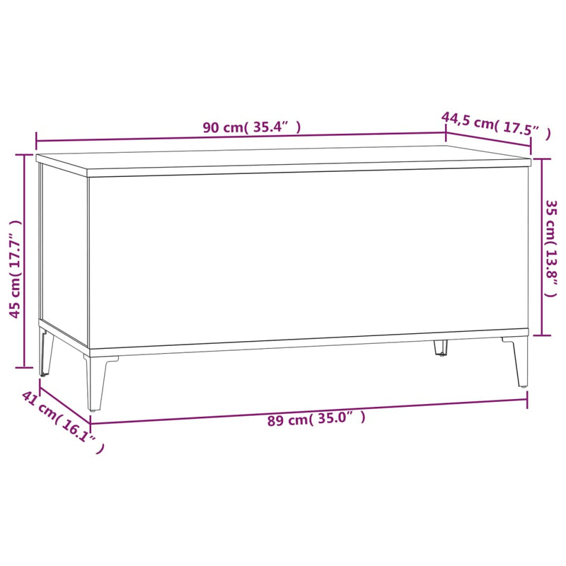 Coffee Table High Gloss White 90x44.5x45 cm Engineered Wood Payday Deals