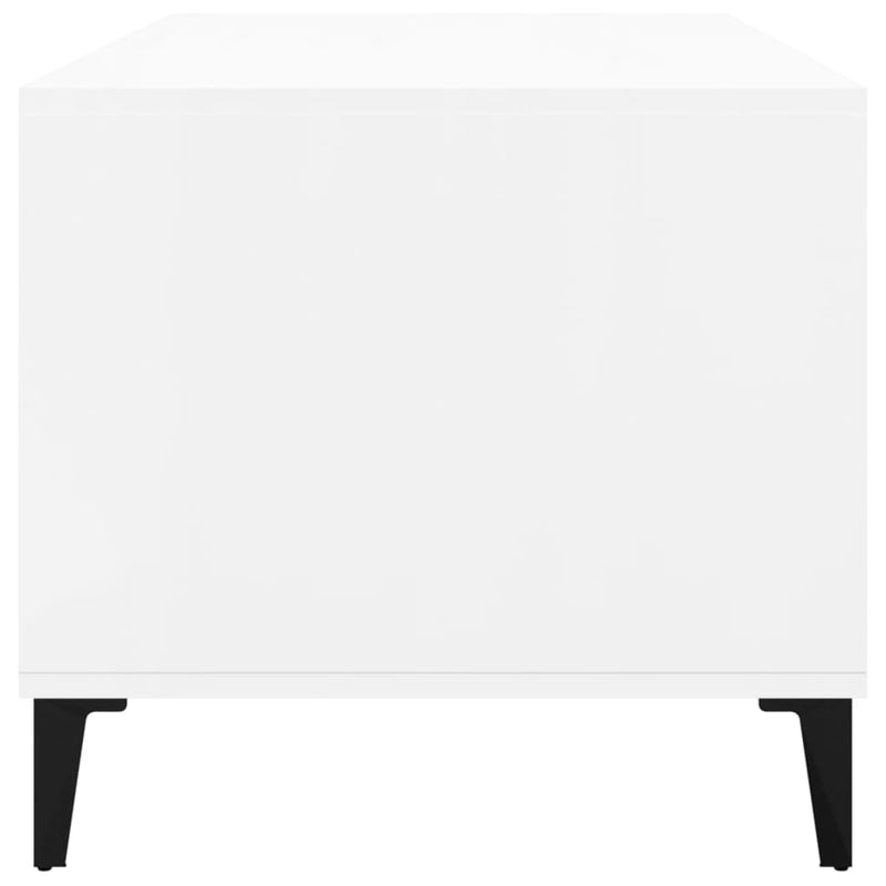 Coffee Table  High Gloss White 90x49x45 cm Engineered Wood Payday Deals