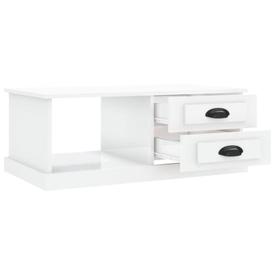 Coffee Table High Gloss White 90x50x35 cm Engineered Wood Payday Deals