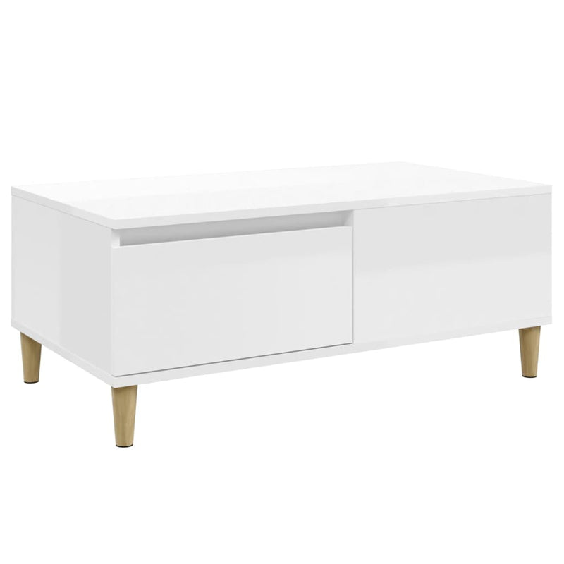 Coffee Table High Gloss White 90x50x36.5 cm Engineered Wood Payday Deals