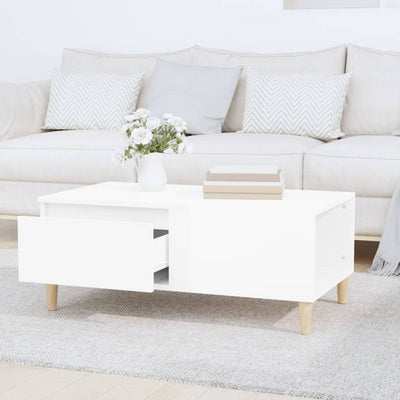 Coffee Table High Gloss White 90x50x36.5 cm Engineered Wood Payday Deals