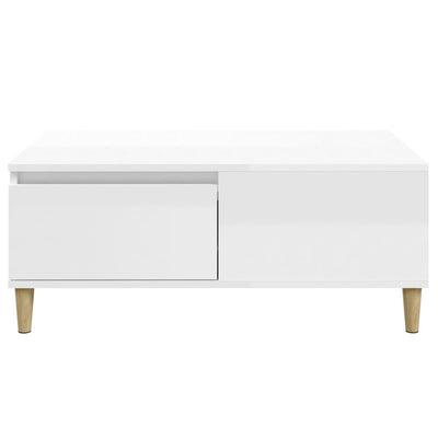 Coffee Table High Gloss White 90x50x36.5 cm Engineered Wood Payday Deals