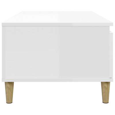 Coffee Table High Gloss White 90x50x36.5 cm Engineered Wood Payday Deals