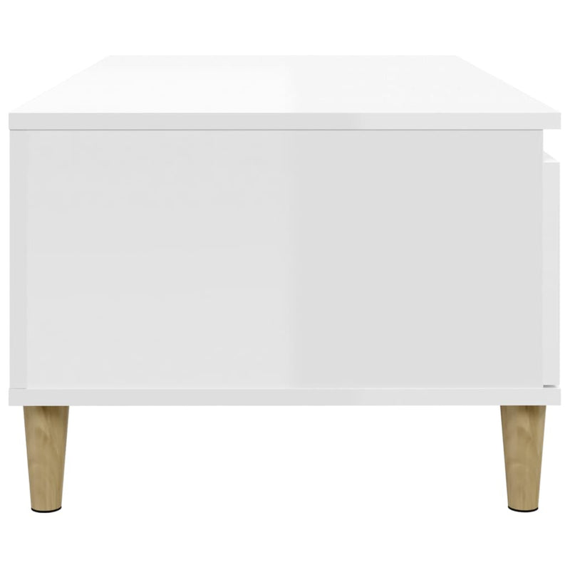 Coffee Table High Gloss White 90x50x36.5 cm Engineered Wood Payday Deals
