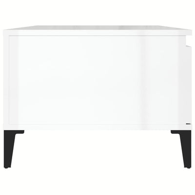 Coffee Table High Gloss White 90x50x36.5 cm Engineered Wood Payday Deals