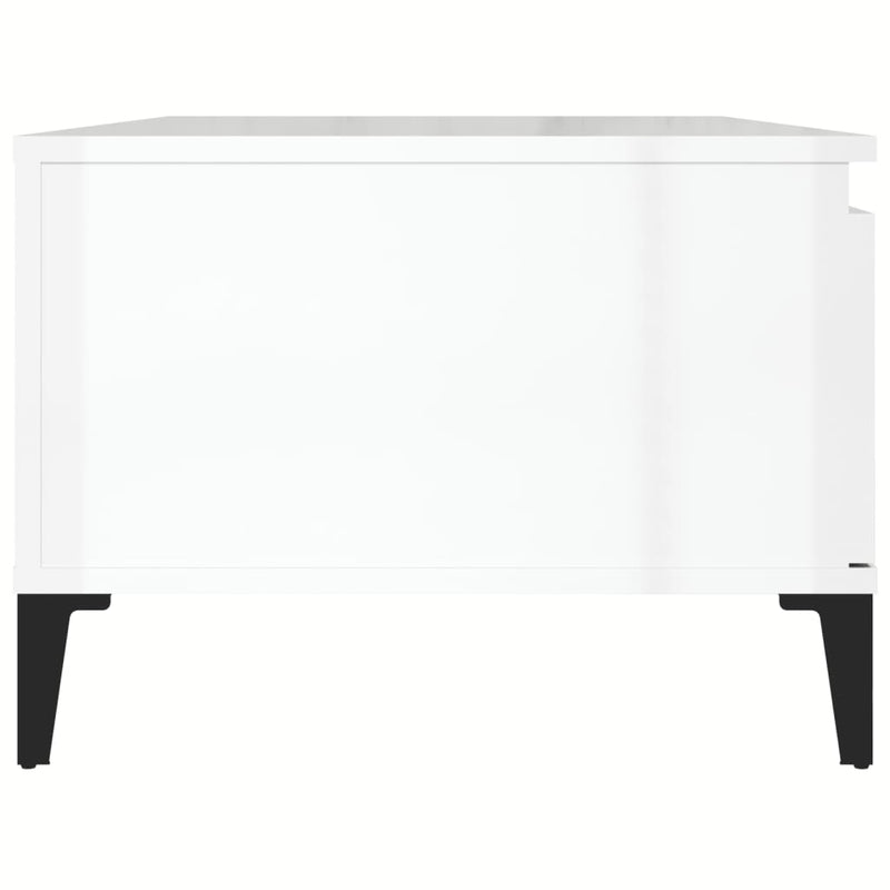 Coffee Table High Gloss White 90x50x36.5 cm Engineered Wood Payday Deals