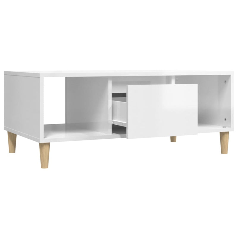 Coffee Table High Gloss White 90x50x36.5 cm Engineered Wood Payday Deals