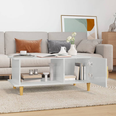 Coffee Table High Gloss White 90x50x40 cm Engineered Wood Payday Deals