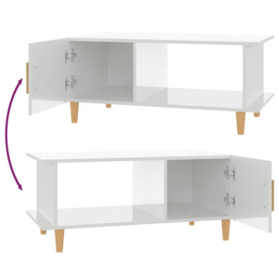 Coffee Table High Gloss White 90x50x40 cm Engineered Wood Payday Deals