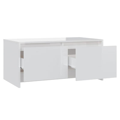 Coffee Table High Gloss White 90x50x41.5 cm Engineered Wood Payday Deals