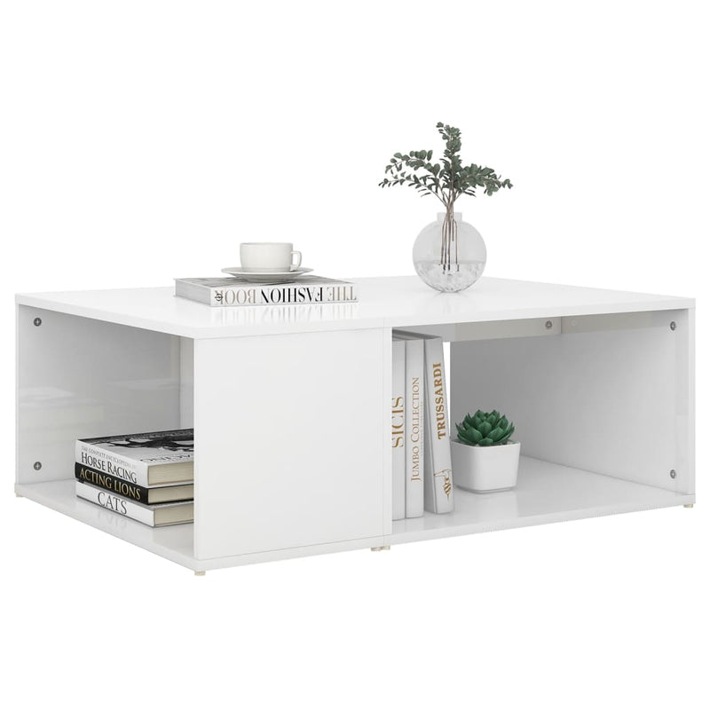 Coffee Table High Gloss White 90x67x33 cm Engineered Wood Payday Deals