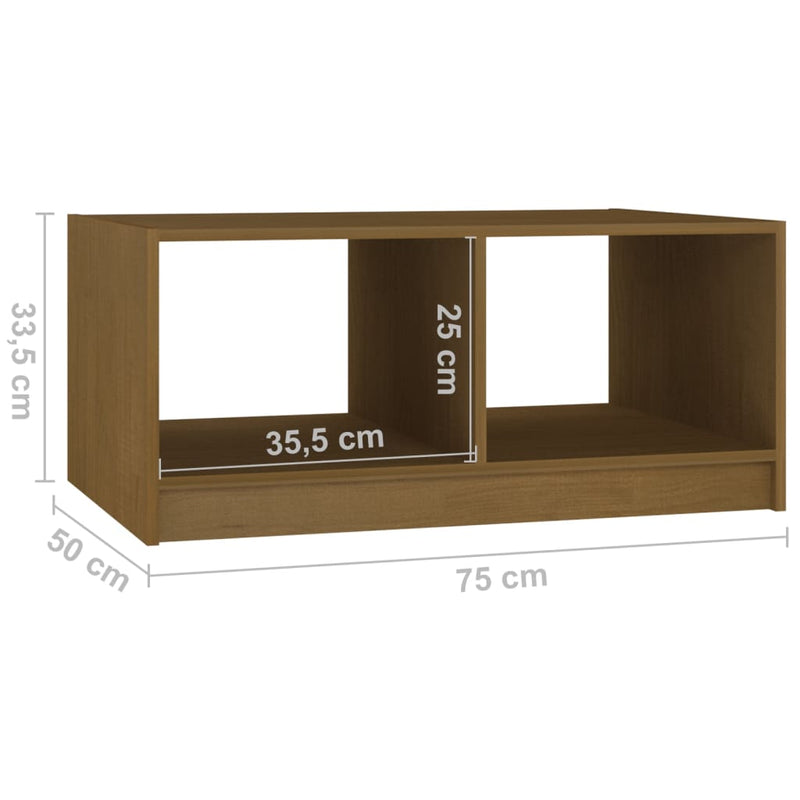 Coffee Table Honey Brown 75x50x33.5 cm Solid Pinewood Payday Deals
