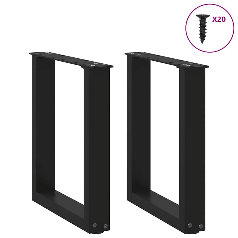 Coffee Table Legs U-Shaped 2 pcs Black 38x(42-43) cm Steel Payday Deals
