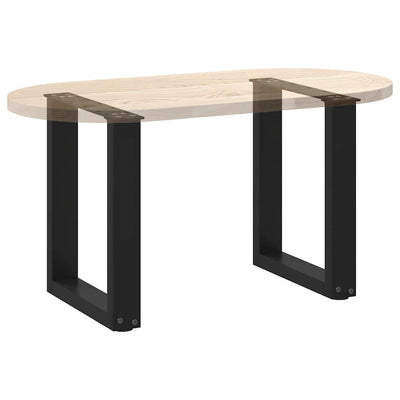 Coffee Table Legs U-Shaped 2 pcs Black 38x(42-43) cm Steel Payday Deals