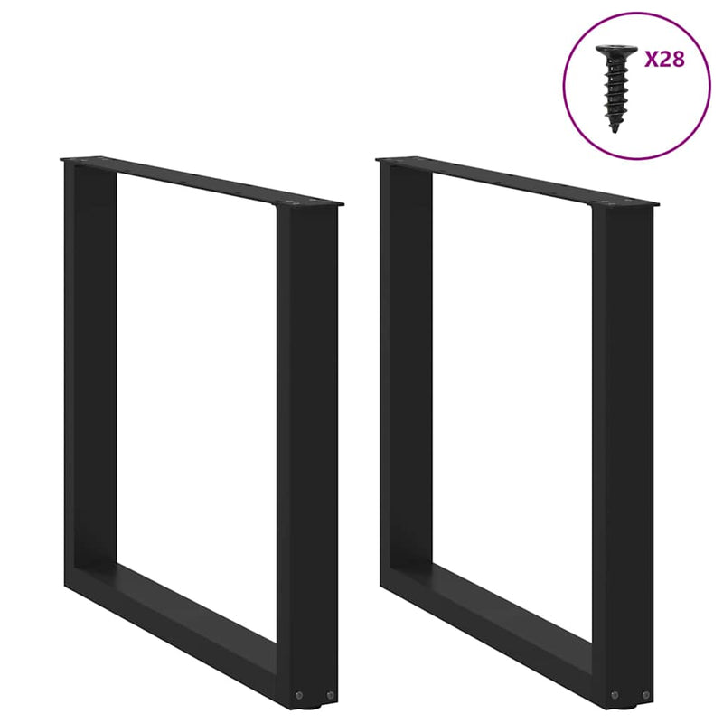 Coffee Table Legs U-Shaped 2 pcs Black 80x(72-73) cm Steel Payday Deals