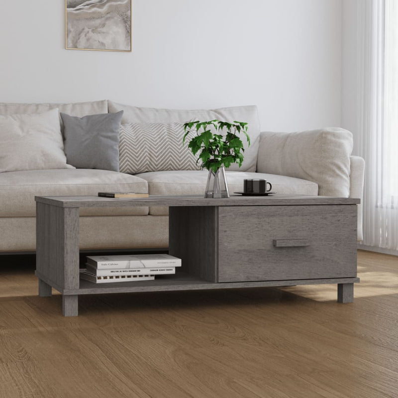 Coffee Table Light Grey 100x55x35 cm Solid Wood Pine Payday Deals