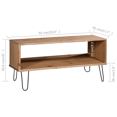 Coffee Table "New York" Light Wood Solid Pine Wood Payday Deals