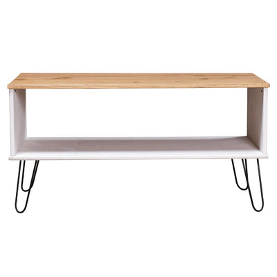 Coffee Table "New York" White and Light Wood Solid Pine Wood Payday Deals